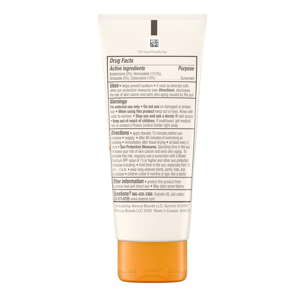 Aveeno Protect + Hydrate Face Sunscreen, SPF 60 Broad Spectrum, for Sensitive Skin, Travel Size, Water Resistant (80