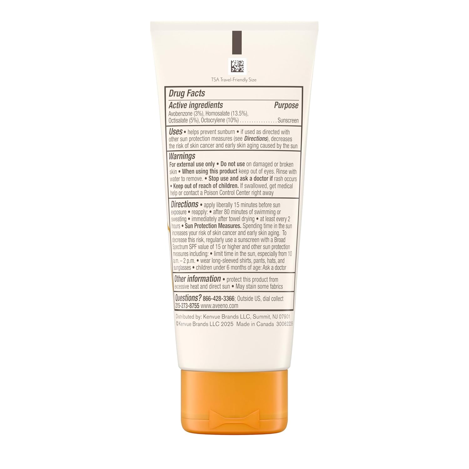 Aveeno Protect + Hydrate Face Sunscreen, SPF 60 Broad Spectrum, for Sensitive Skin, Travel Size, Water Resistant (80