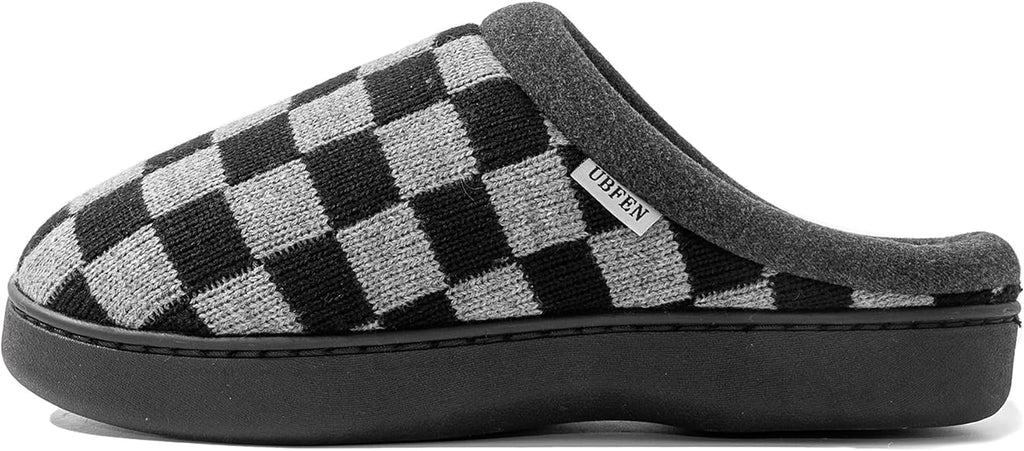 Mens Womens Slippers Classic Plaid Winter Warm with Memory Foam Fluffy House Shoes Platform Indoor Bedroom
