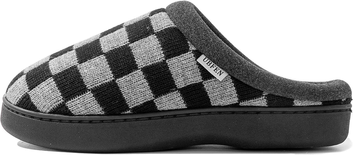 Mens Womens Slippers Classic Plaid Winter Warm with Memory Foam Fluffy House Shoes Platform Indoor Bedroom