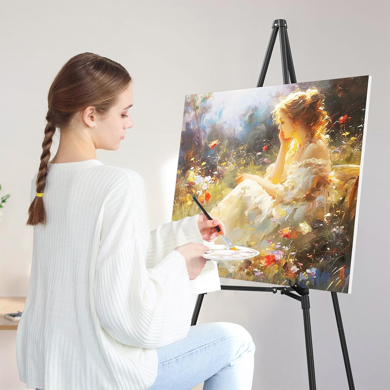 Easel Stand for Sign 70" Adjustable,Portable Metal Easels for Display with Reinforced Support,Folding Easel Sign for