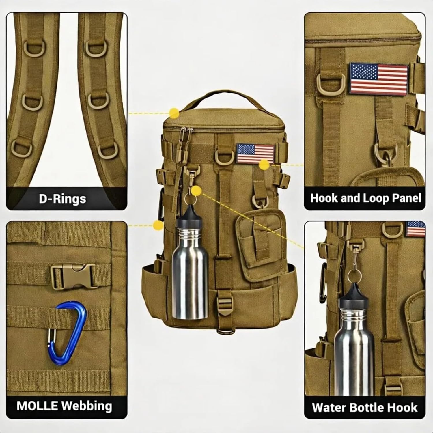 Small Fishing Bag Tackle Backpack with Rod Holder Lightweight Backpack for Fishing Hiking Kayaking Outdoor Gear