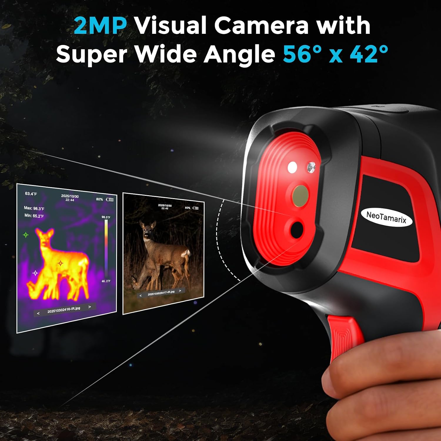 Handheld Thermal Imaging Camera with 2MP Visual Camera, 512x384 Super Resolution, NeoTamarix Thermal Camera 256x192