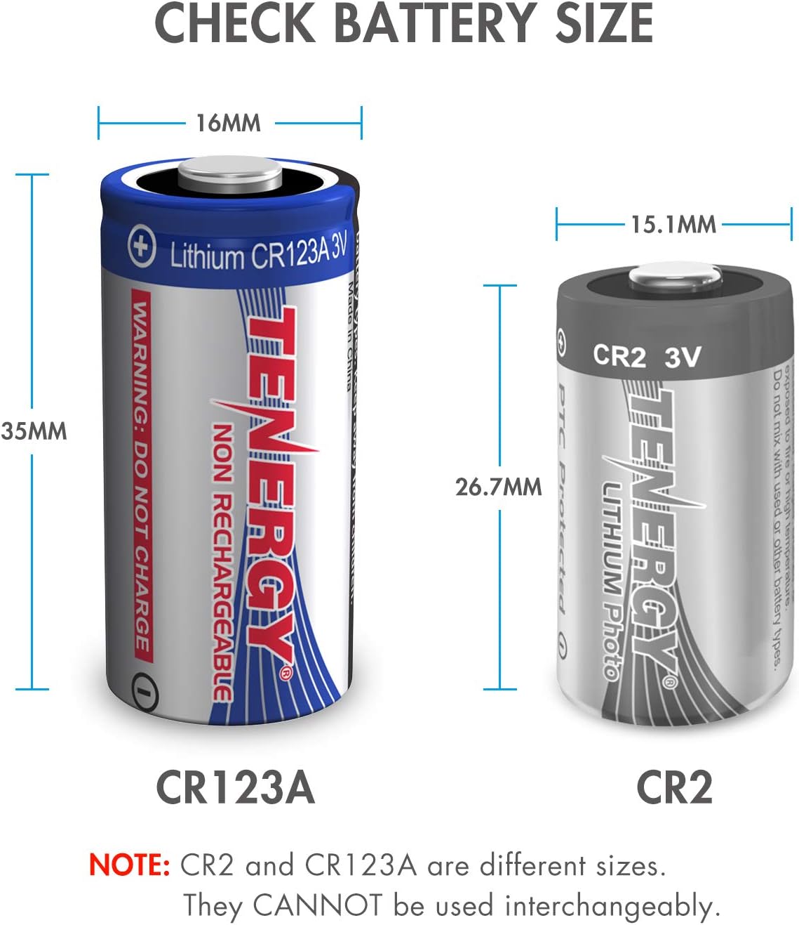 3V CR123A Lithium Battery, High Permance 1500mAh CR123A Cell Batteries PTC Protected Cameras, Flashlight Replacement