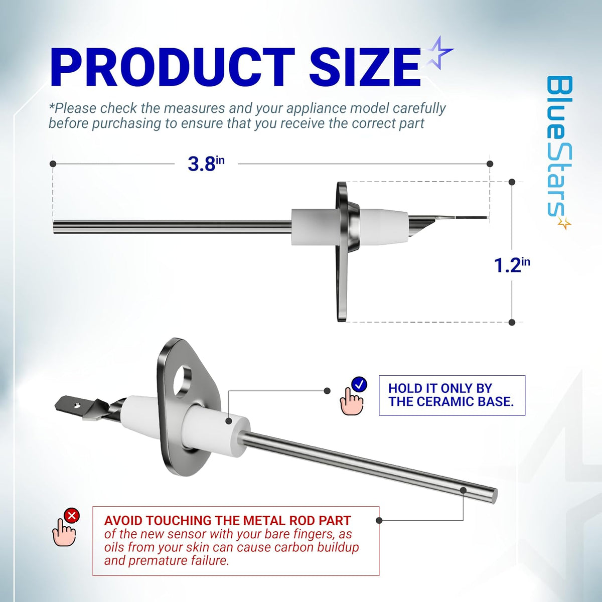 BlueStars 0130F00010 Flame Sensor 5-Pack for Goodman Amana Furnaces
