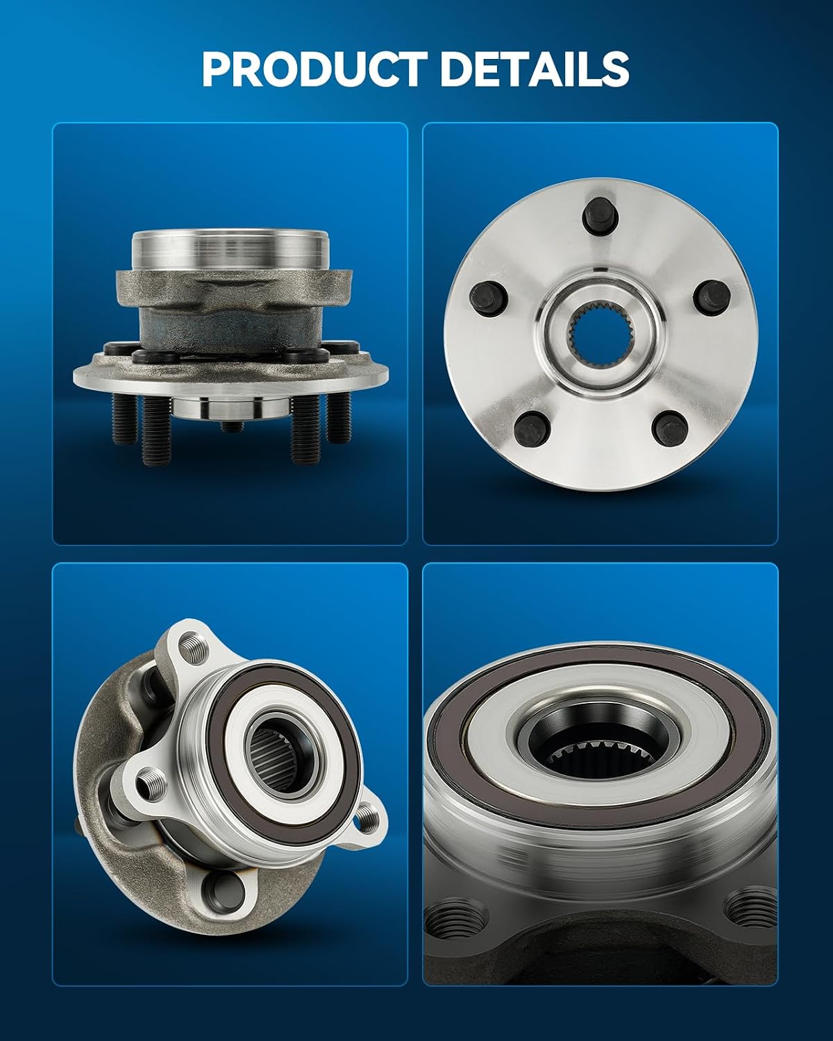 PHILTOP 513402 Front Wheel Bearing Hub Assembly for Toyota Corolla, Prius