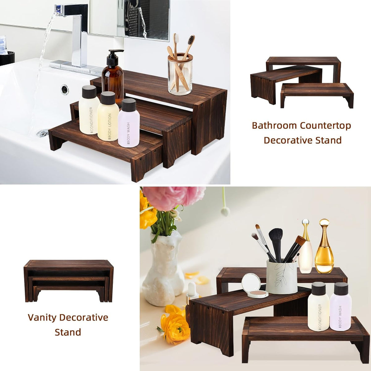 3-Tier Wooden Cupcake Stand & Display Risers