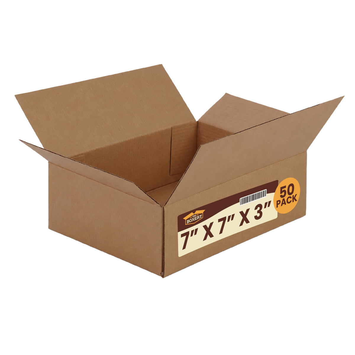 7"x7"x3" Corrugated Shipping Boxes 50-Pack