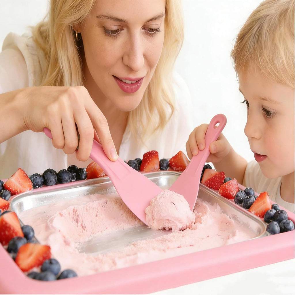 Rolled Ice Cream Maker,Instant Ice Cream Maker,Instant Gelato Pan/Roll,Food Grade SUS304 Stainless Steel Cool Plate