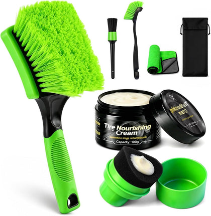 XINDELL Wheel & Tire Cleaning Kit, Deep-Reach Wheel Brush Set for Rims, Spokes, Lug Nuts and Tire Sidewalls