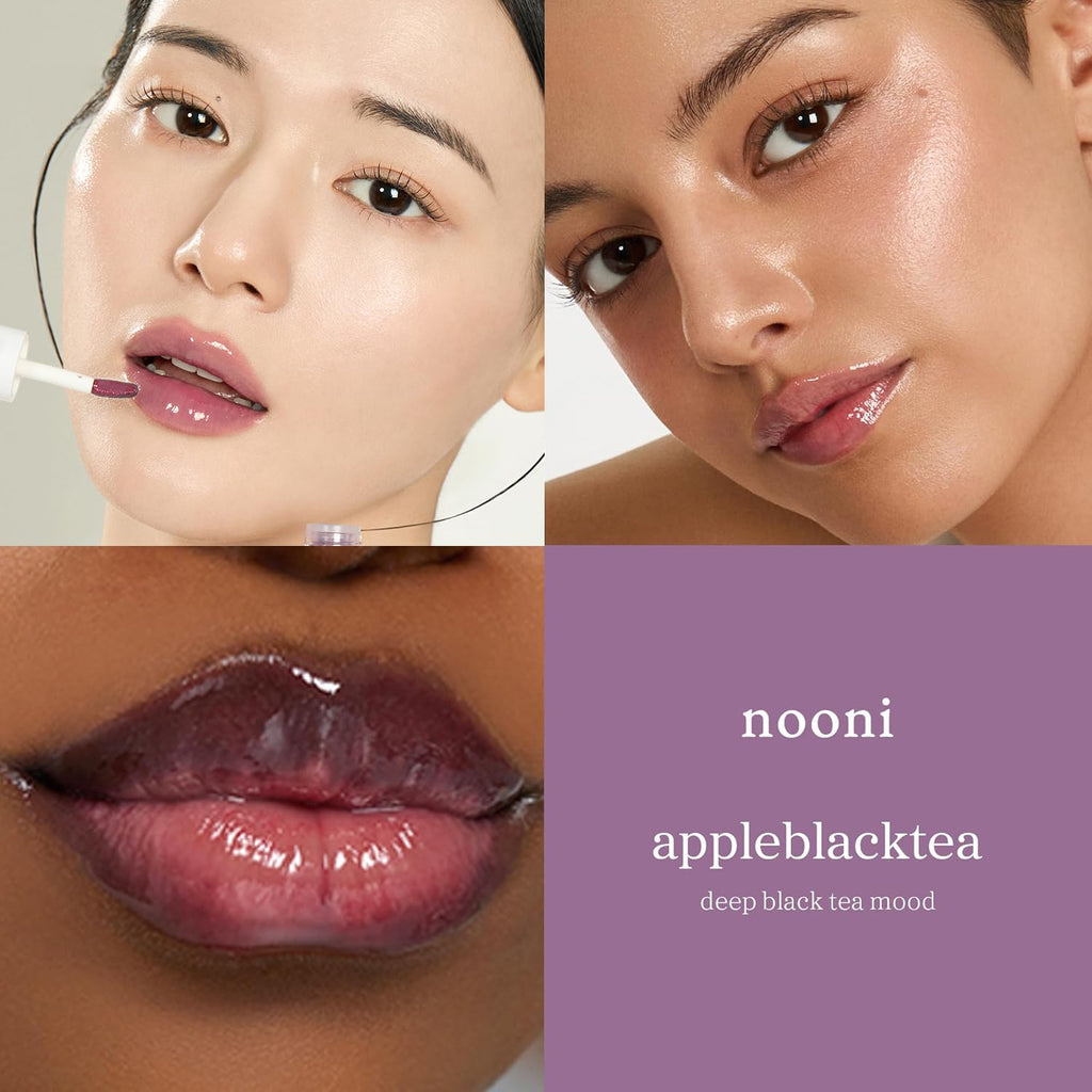 Korean Lip Oil - Appleblacktea- pH Color-Changing Plumping Lip Gloss