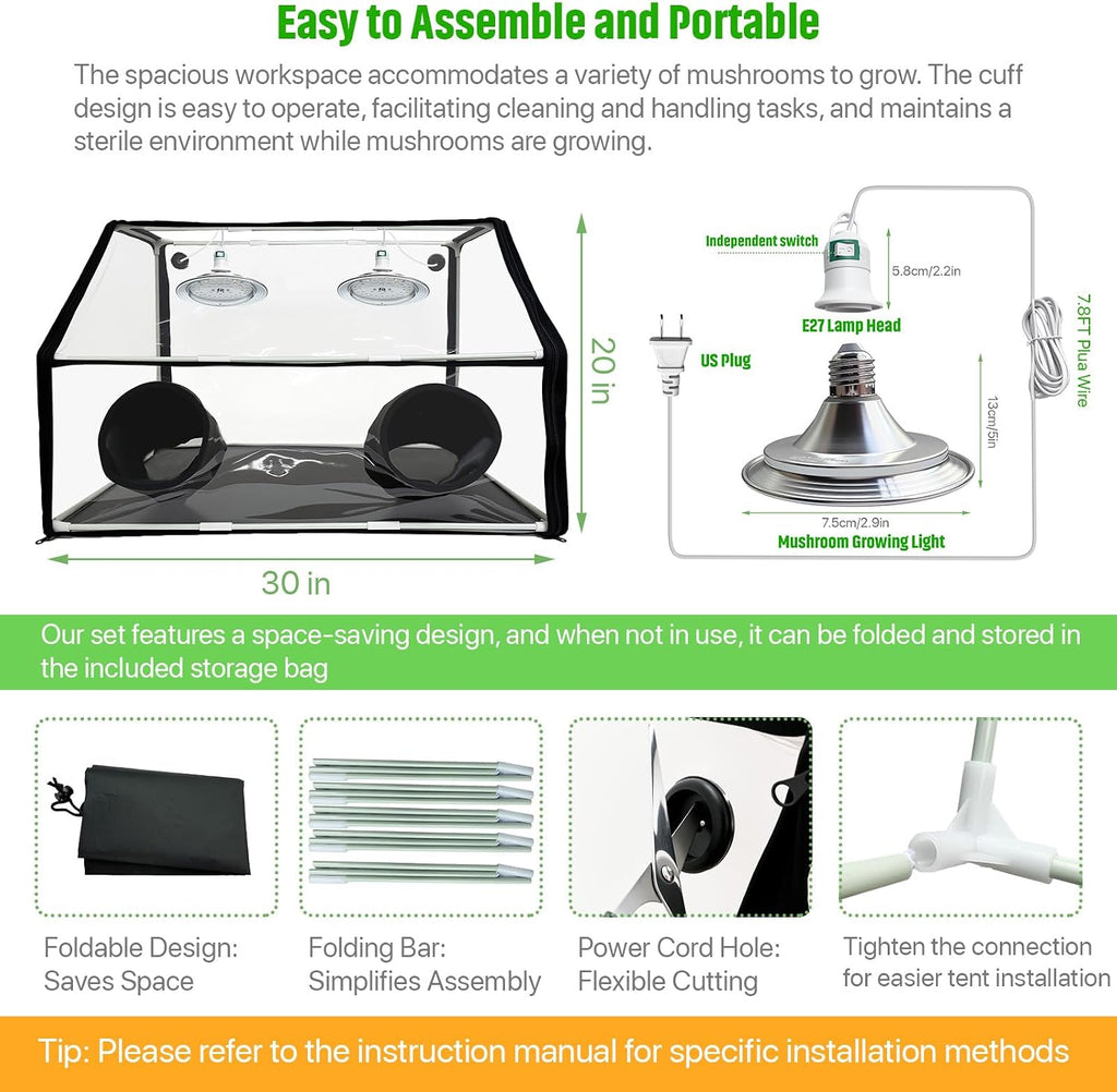 Large Still Air Box Mushroom Grow Set Mycology Propagation Box