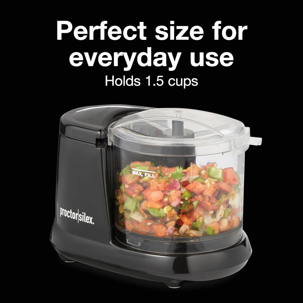 Durable Electric Vegetable Chopper & Mini Food Processor | 1.5 Cup Bowl | Pulse Speed Control For Chopping, Puree &