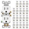 AIDA 15A TR Duplex Electrical Outlet Receptacle, Matte White, 20 Pack