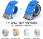 Metal Packing Tape Dispenser, 2.5inch Heavy Duty Handheld Heavy Tape Dispenser, 2Pcs, Blue