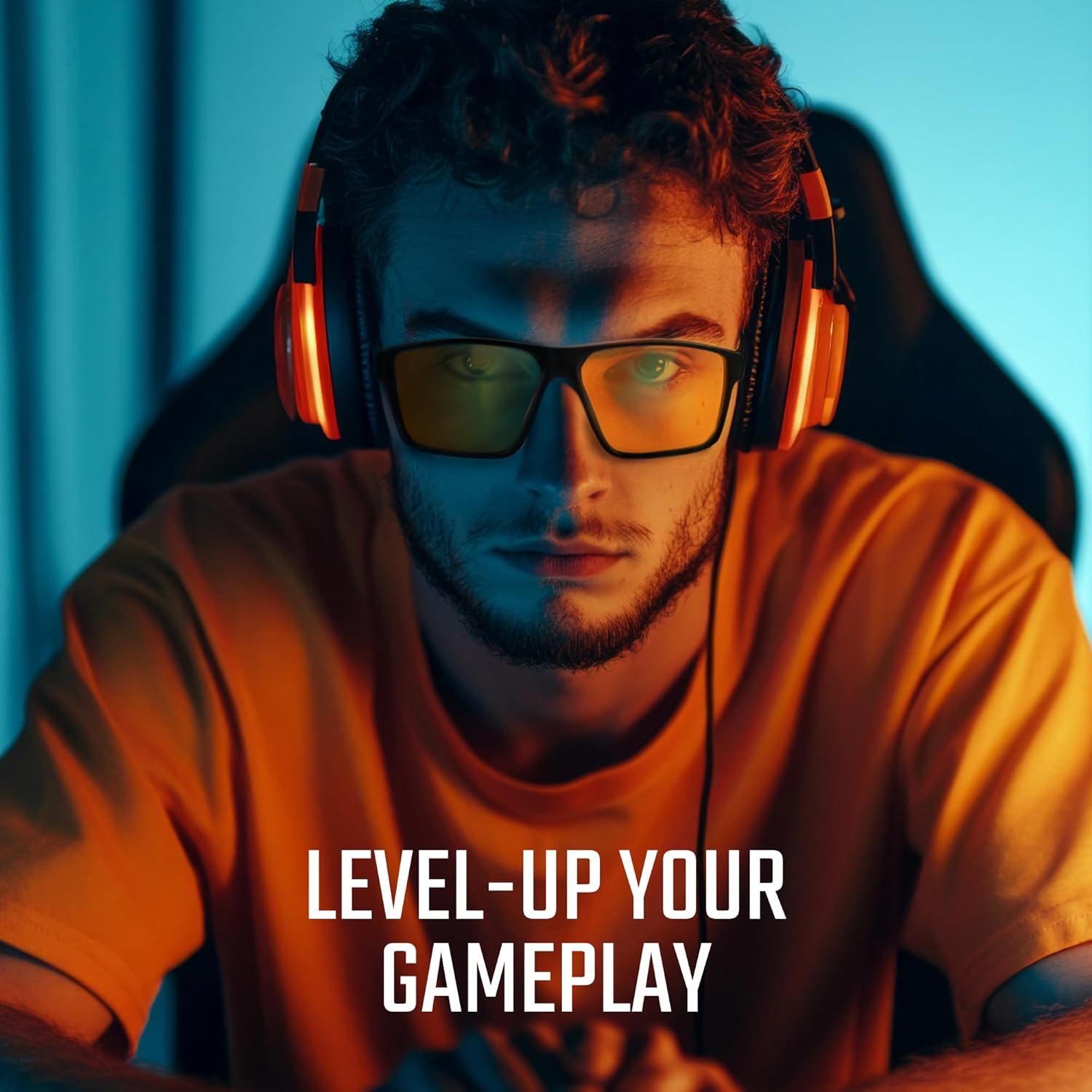 Titan Gaming Glasses, Blue Light Blocking, Night Driving Glasses for Men, Computer Protection, Gift for Gamers