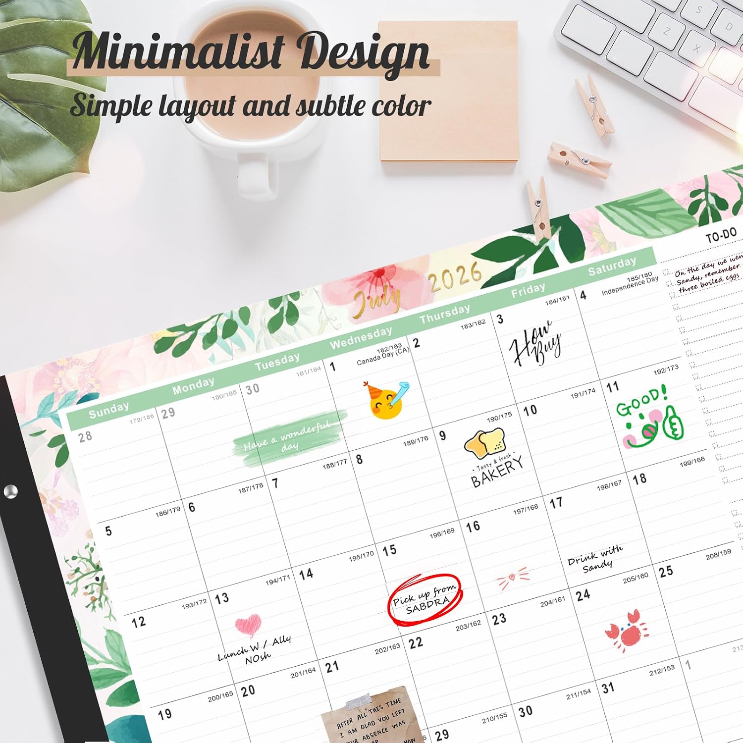 Desk Calendar 2026-2027 - 18 Month Large Desk Calendar 2026, Use Now to Jun 2027, 22" x 17" Desktop Pad Calendar