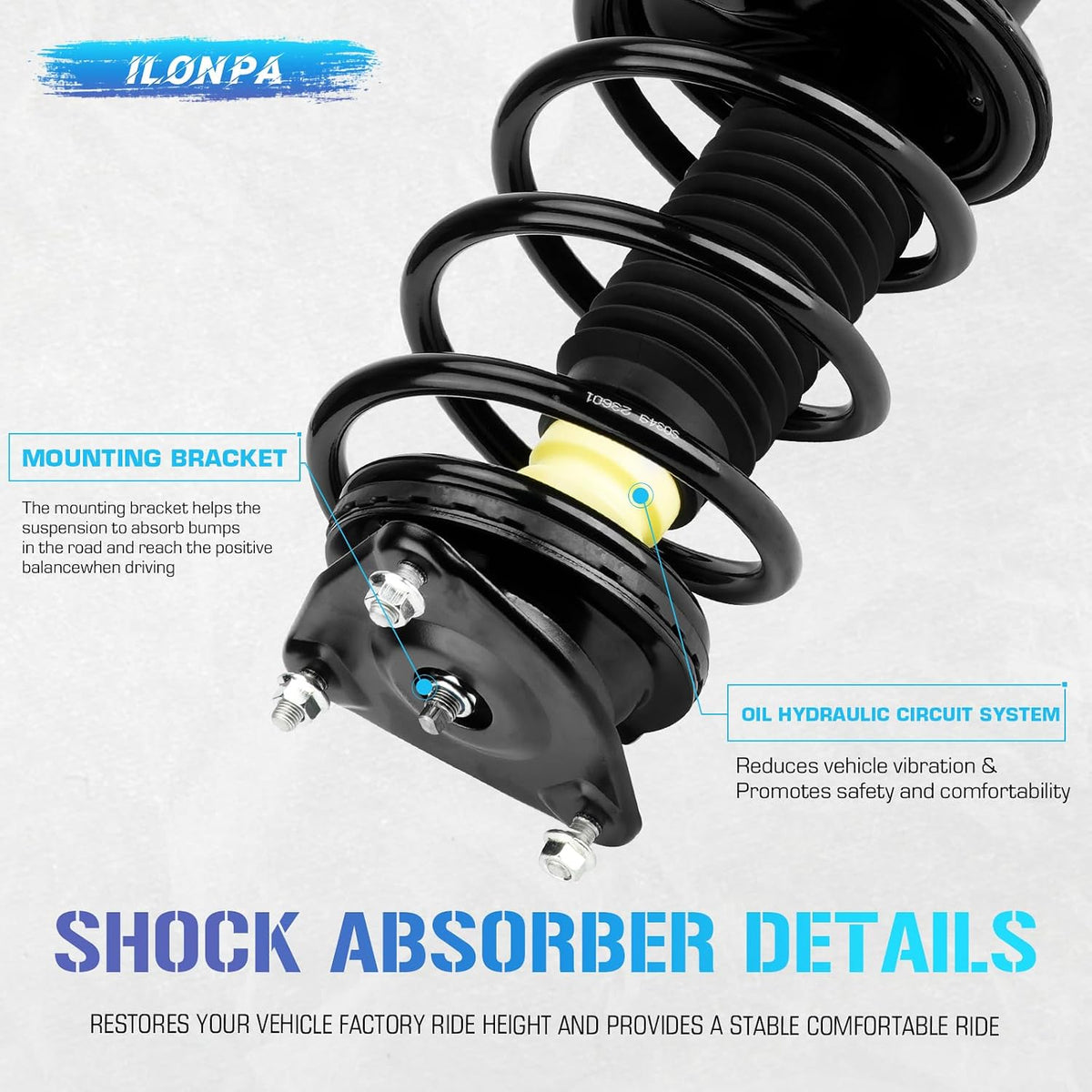 Front Struts Shocks w/Coil Springs for Hyundai Elantra 2007-2010, Strut Shock Absorbers Assembly 2008 2009 Replace for 172305 172306 1333355L 1333355R