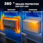 Window AC Cover Inside with Wind-Proof Wing - Silver Thickened for Winter L