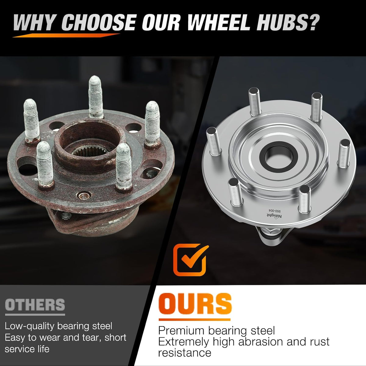 Nilight Front Wheel Bearing and Hub Assembly for Toyota Tacoma 2005-2019