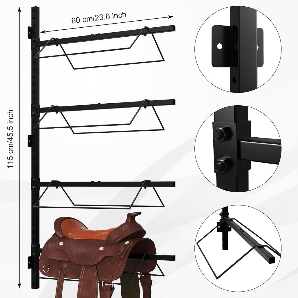 4 Tier Saddle Rack Wall Mount, Saddle Rack for English & Western Saddles