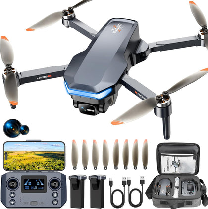 GPS Drone with 4K Camera, 1640ft Range FPV Video Transmission RC Quadcopter | 4k FPV Drones with Brushless Motor, HDR