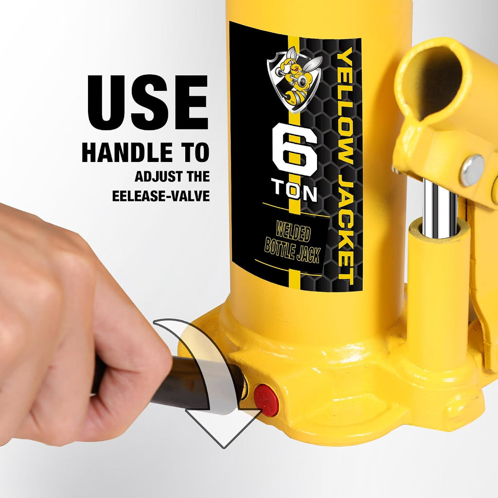 6 Ton Muti-Directional Welded Bottle Jack(12,000lb) for Car, Pickup, Truck, RV, Auto Repair