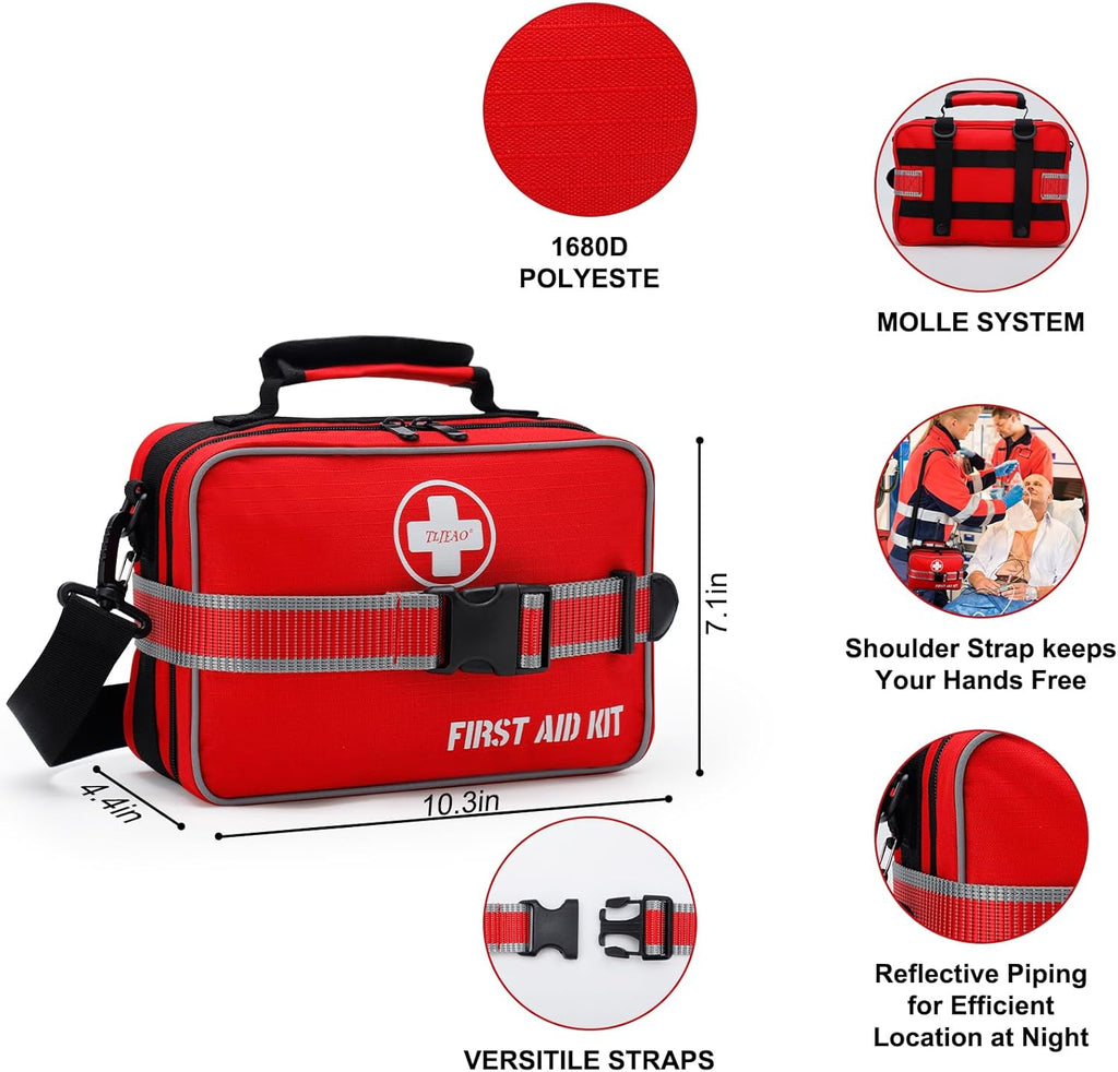 Comprehensive Premium 430 Piece Emergency First Aid Kit, Large Medical Kits for Home, Car, Camping, Travel, Hiking
