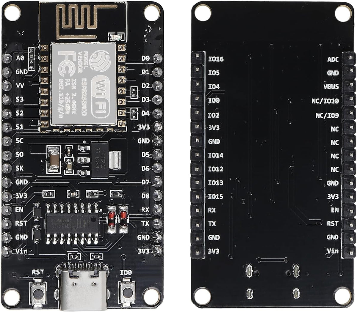 AITRIP 10PCS Type-C USB ESP8266 Serial Wireless Module CH340 ESP-12E NodeMCU LUA WiFi V3 Internet Development Board Compatible with Arduino IDE, Micropython