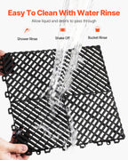Interlocking Drainage Mat, 12” x 12” Modular Interlocking Cushion, 12 Pcs Splicing Drainage Mats, Non-Slip PP