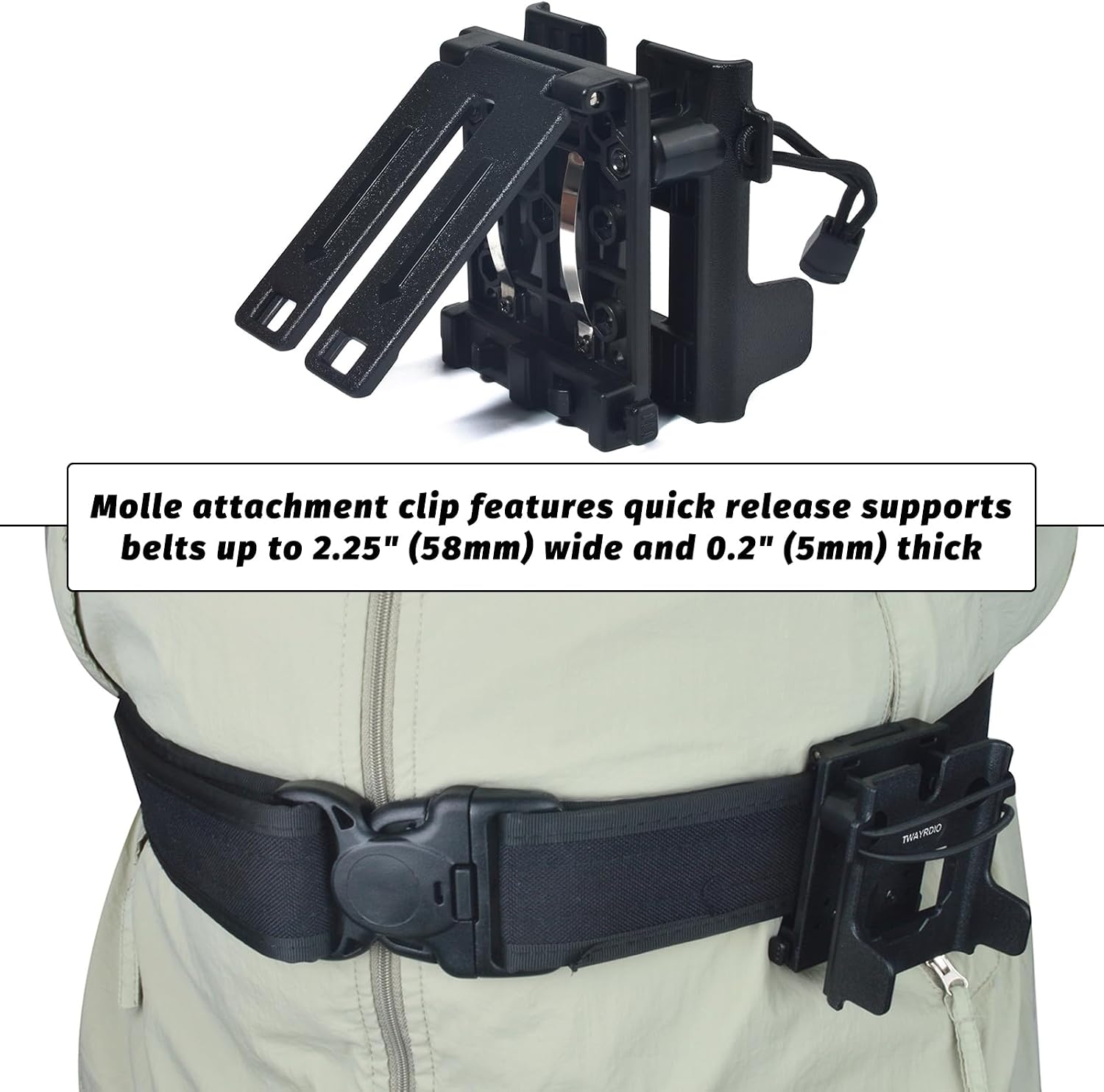 Handheld Radio Holster Holder w/Molle Attachment Clip for 1.75"/2"/2.25'' Belts, Tactical Vests, Backpacks, Universal