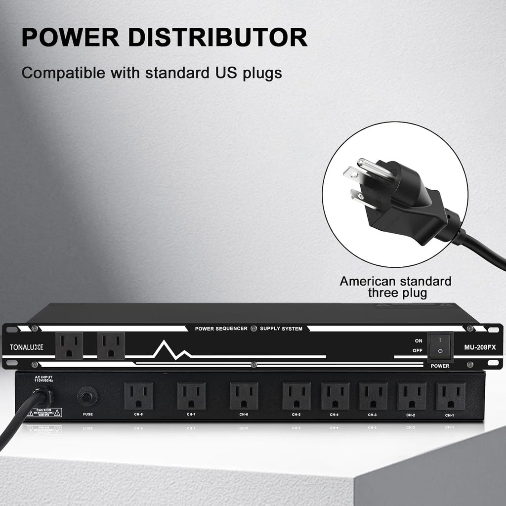 Power Conditioner for Audio Equipment, 10 Outlets 30A Rack Mount Audio Digital Pro Power Supply Controller Regulator