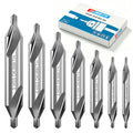 7 Pieces Center Drill Bits Set, M2 High Speed Steel 60-Degree Angle Center Drill Bits Kit Countersink Tools for Lathe Metalworking Size 1.0 1.5 2.0 2.5 3.0 4.0 5.0