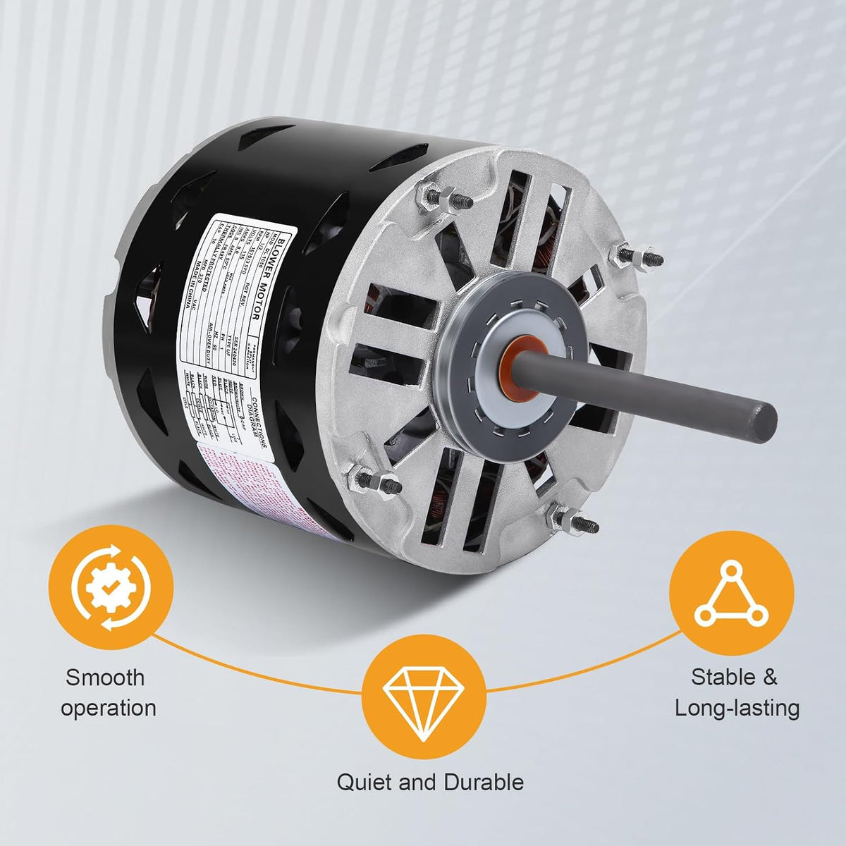 DL1056 Sleeve Bearing Direct Drive Blower Motor 1/2 HP, 1075 RPM, 3 Speed, 115 Volts 8 Amps, 48 Frame, Sleeve Bearing Compatible with A.O.Smith/Century/GE/Fasco/Emerson/Franklin/Dayton