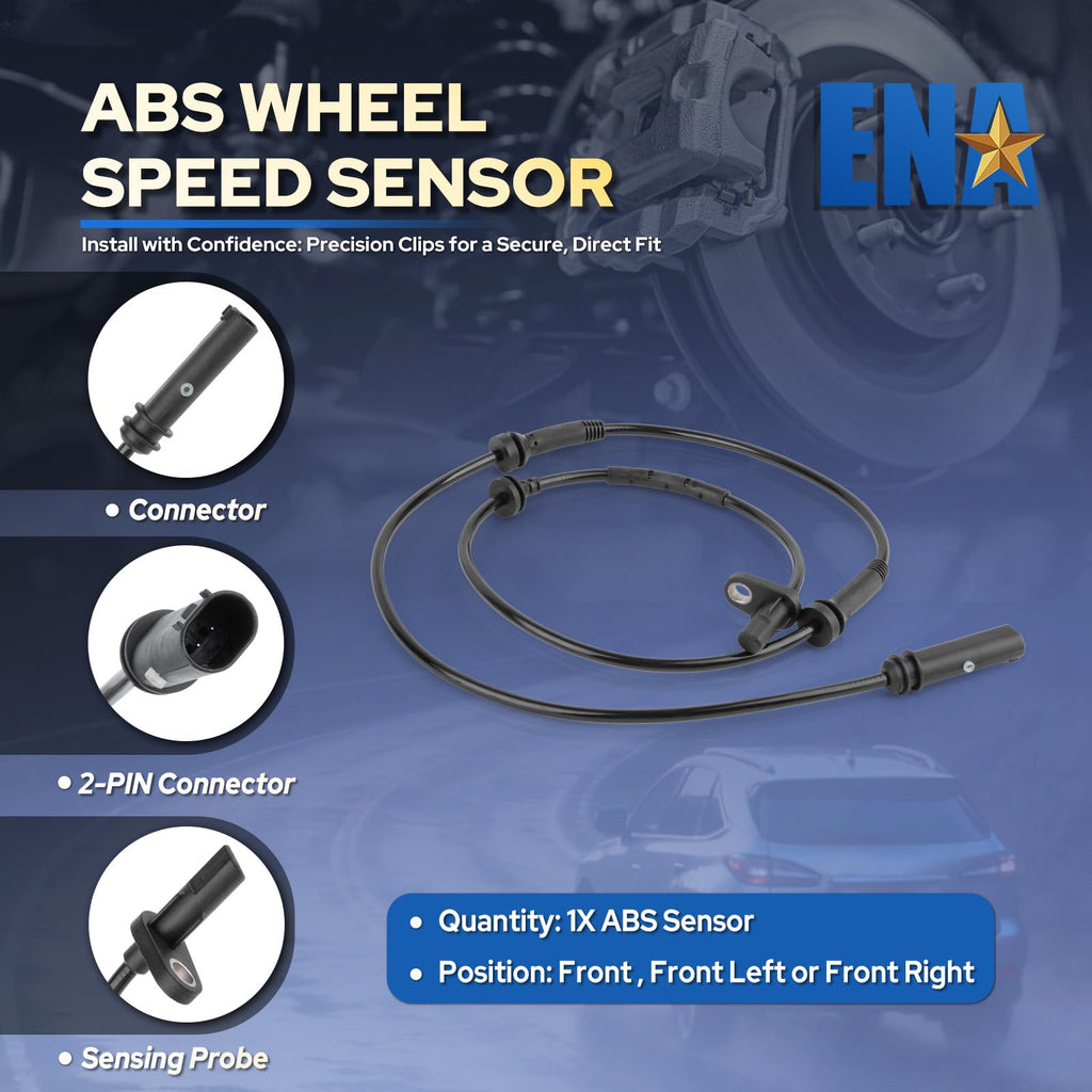 ENA 1 Pack Front Left or Right ABS Wheel Speed Sensor Compatible with BMW