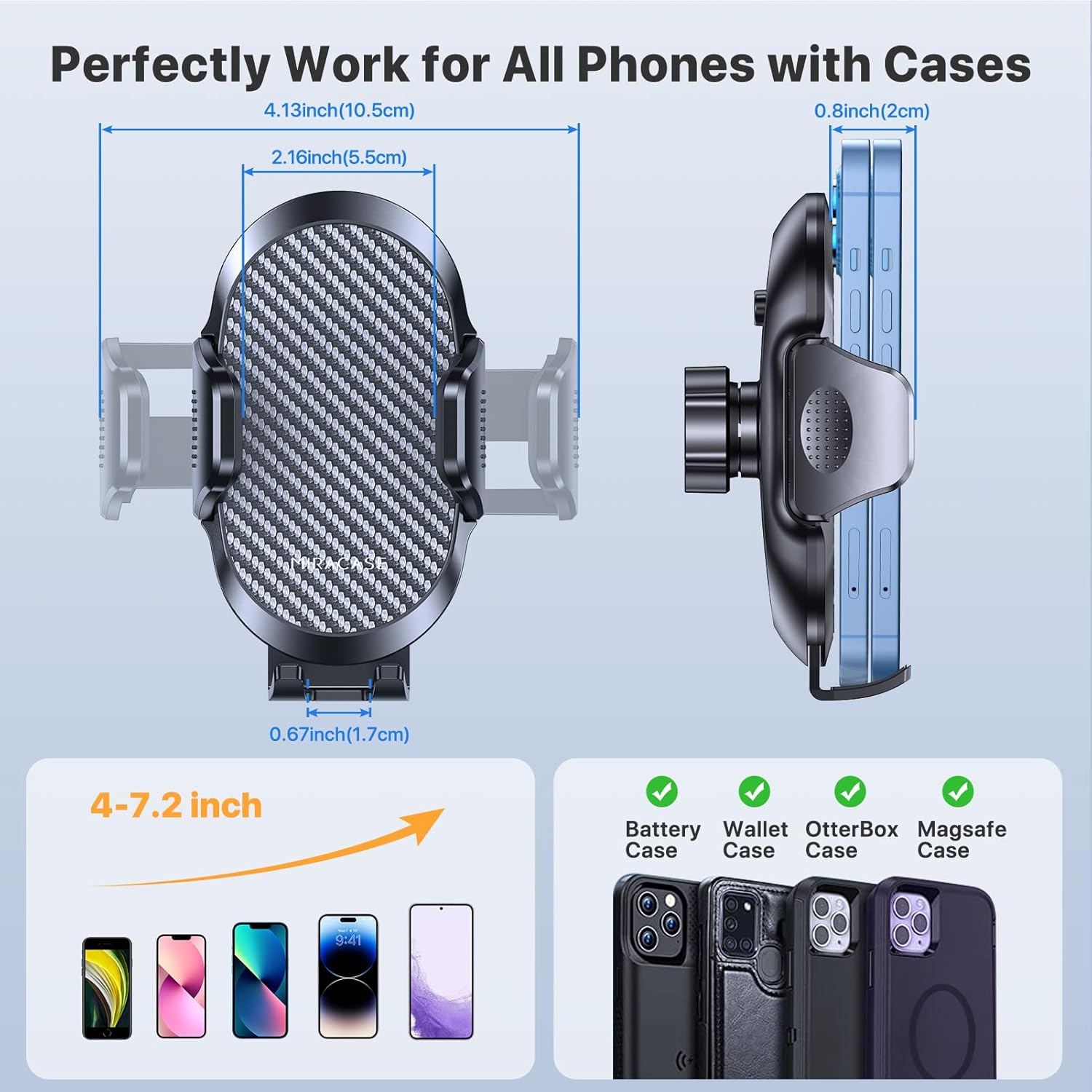 Phone Holders for Your Car with Metal Hook Clip, Air Vent Cell Phone Stand Car Mount, Universal Automobile Cradle for