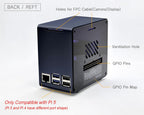 ElectroCookie Raspberry Pi 5 Case, Aluminum Mini Tower Case with Cooling Fan and Color Changing Ambient Light (Blue)