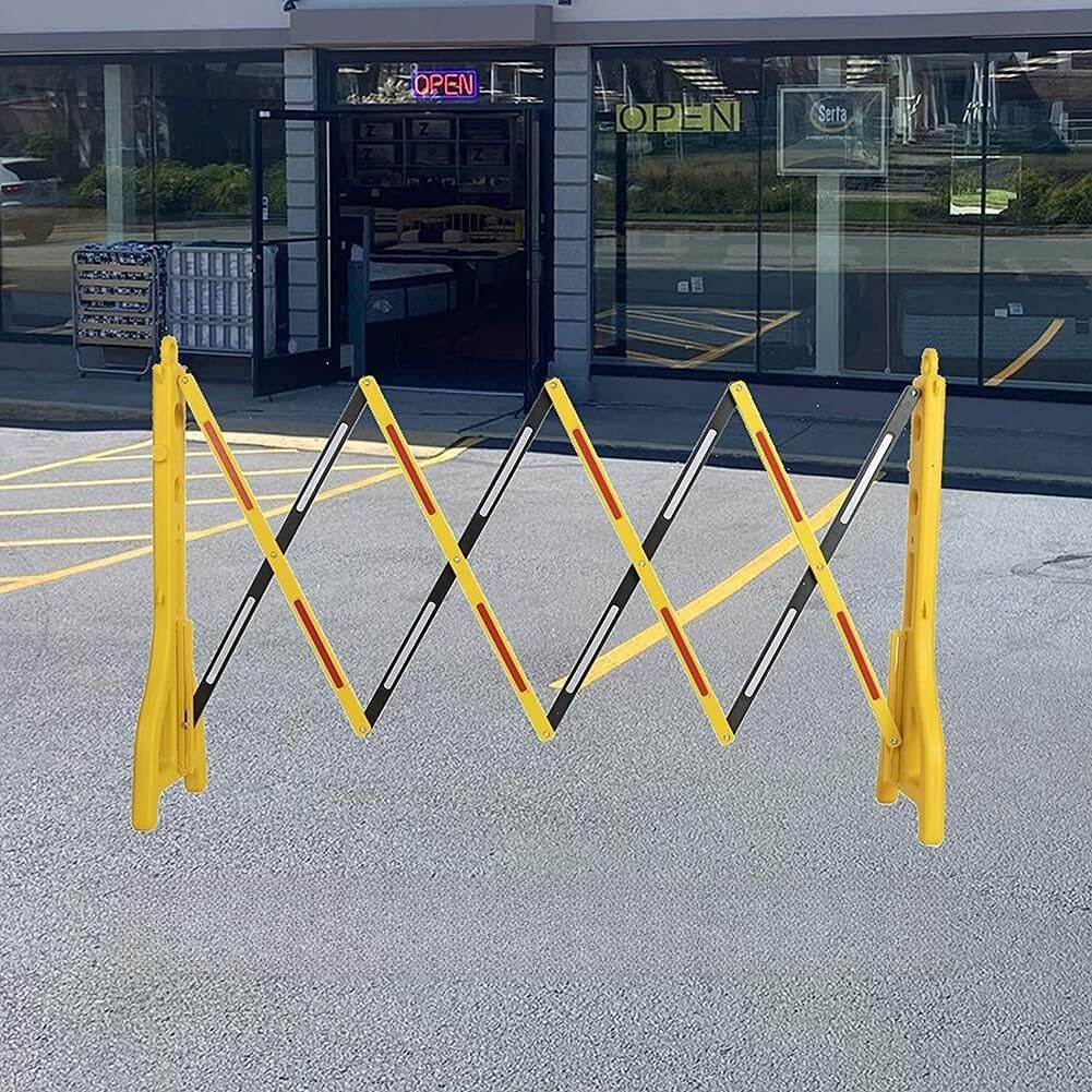 Expandable Mobile Barricade, Folding Traffic Fence with Reflectors Flexible Crowd Control Barriers Guard Easily