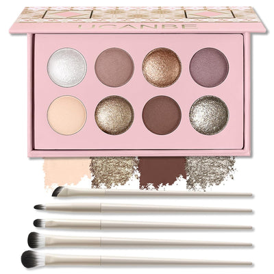 Baked Eyeshadow Palette Set, Matte & Shimmer Metallic Eye shadow, High Pigment Makeup Palette, Soft Blendable &