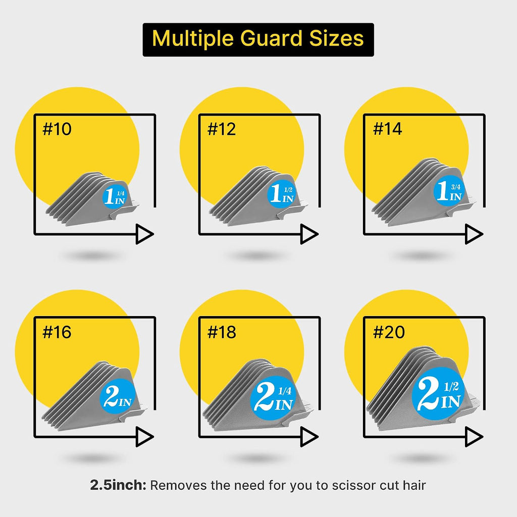 Clipper Guards Compatible with Wahl 10 12 14 16 18 20 Hair Clipper 6pcs | Hair Clipper Guards Extra Long Guides