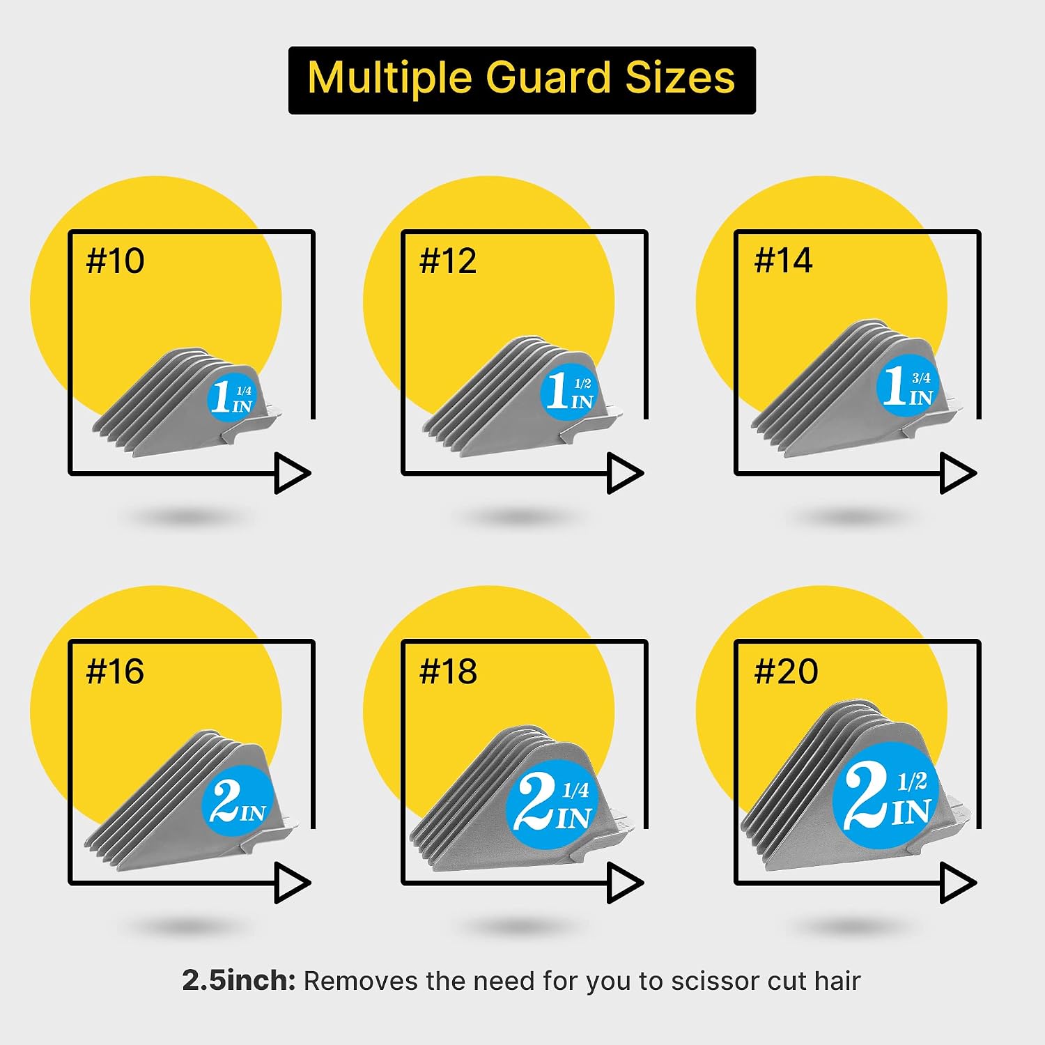 Clipper Guards Compatible with Wahl 10 12 14 16 18 20 Hair Clipper 6pcs | Hair Clipper Guards Extra Long Guides