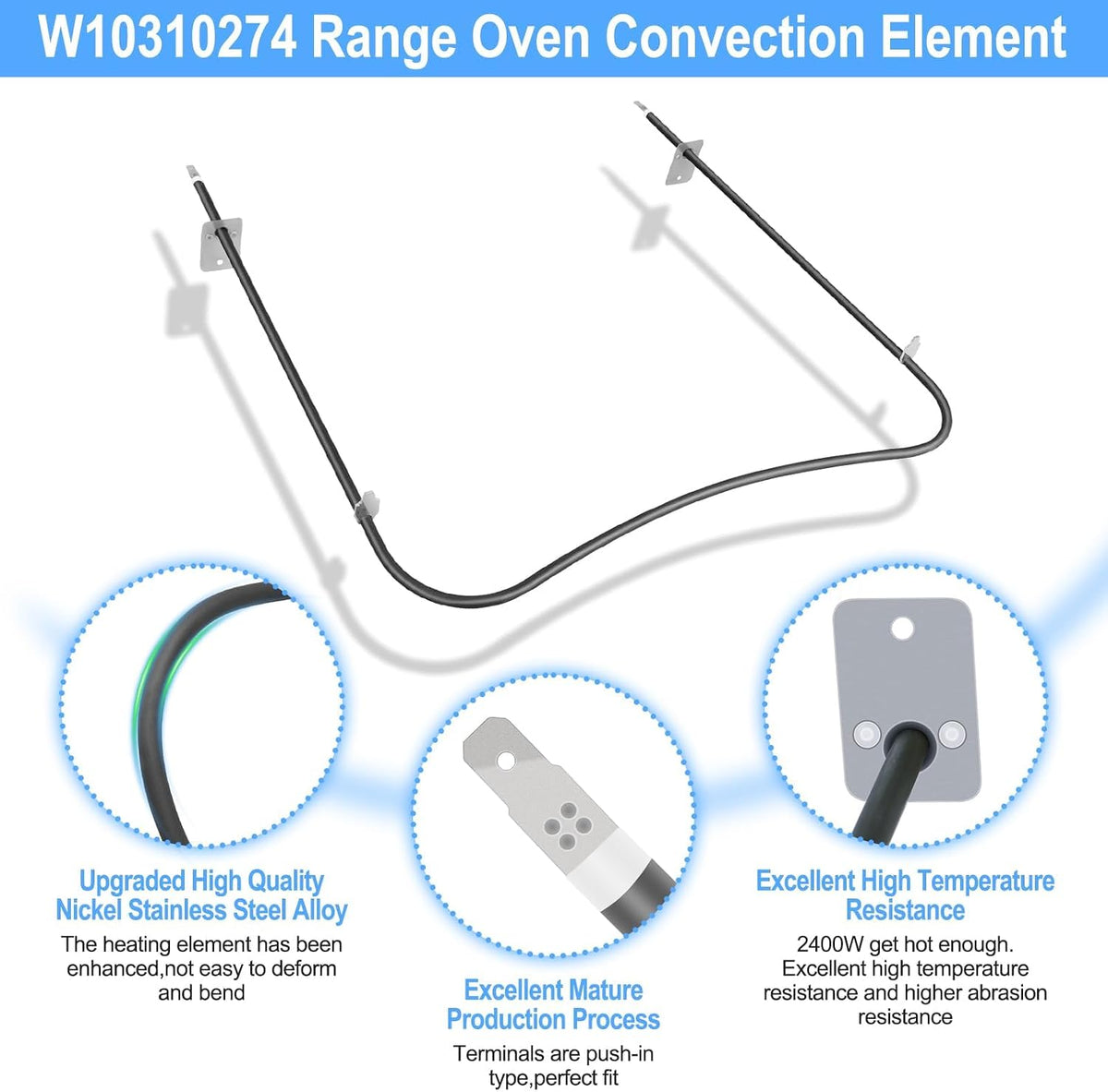 Upgraded W10310274 Range Bake Element Compatible with Whirlpool Maytag Jenn-Air Amana Range Ovens Coil Parts,WPW10310274 Whirlpool Oven Lower Bake Element Coil Replacement W10310274 Heating Element