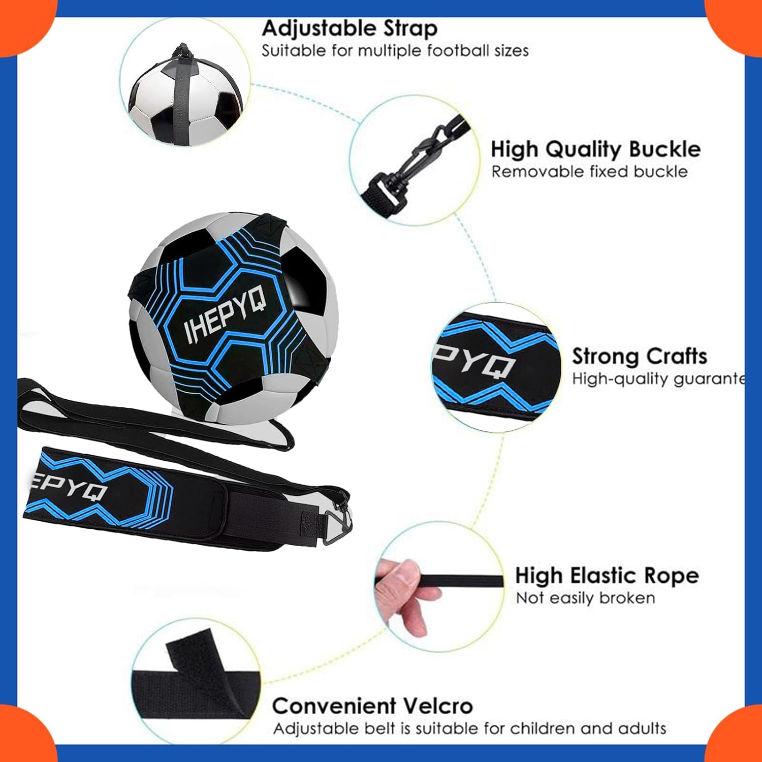Soccer Agility Training Equipment Set, 12 Rung 20Ft Agility Ladder, 12 Disc Cones, 4 Steel Stakes, Solo Soccer