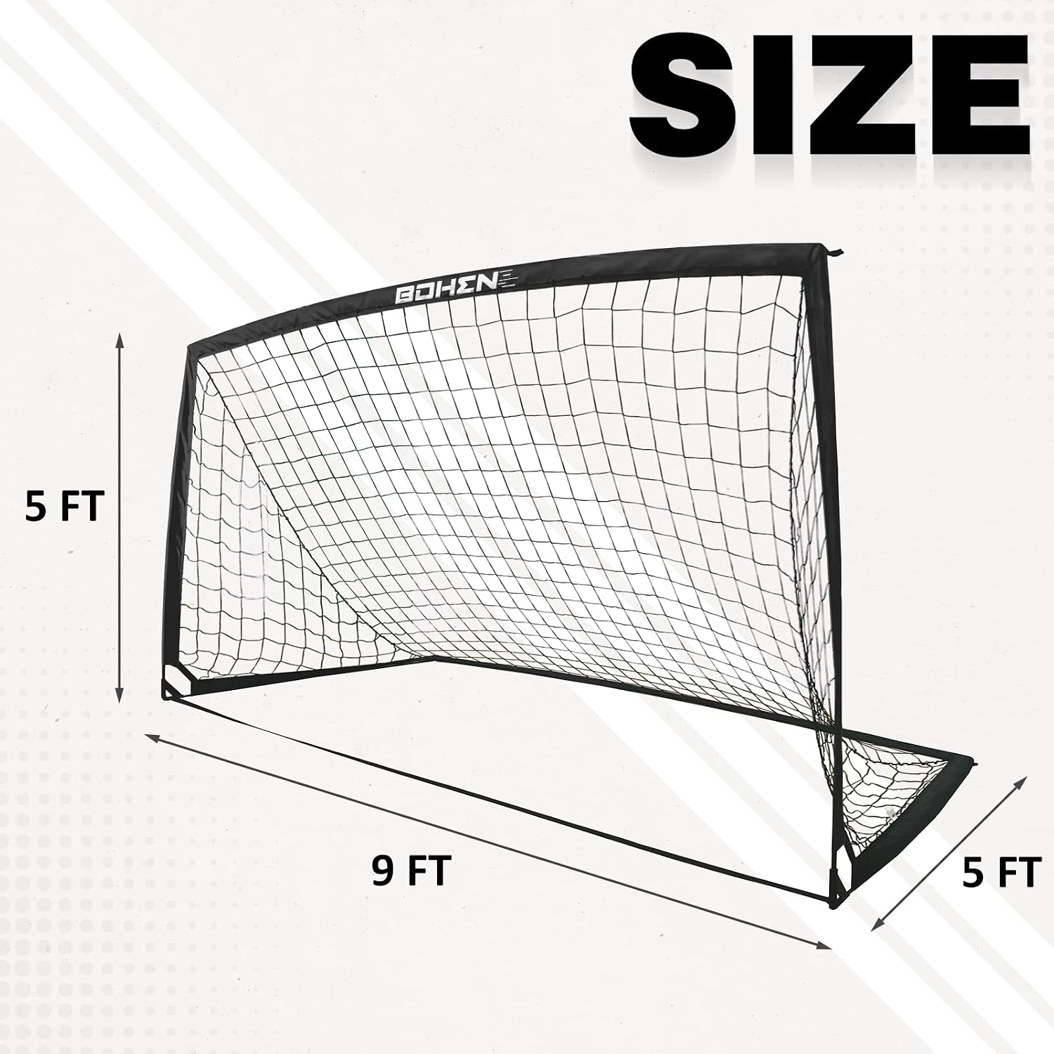 Soccer Goals for Backyard, 6x4 / 9x5 FT Soccer Net with Target Gate | Easy Set Up, Foldable Frame, Stable Poles and