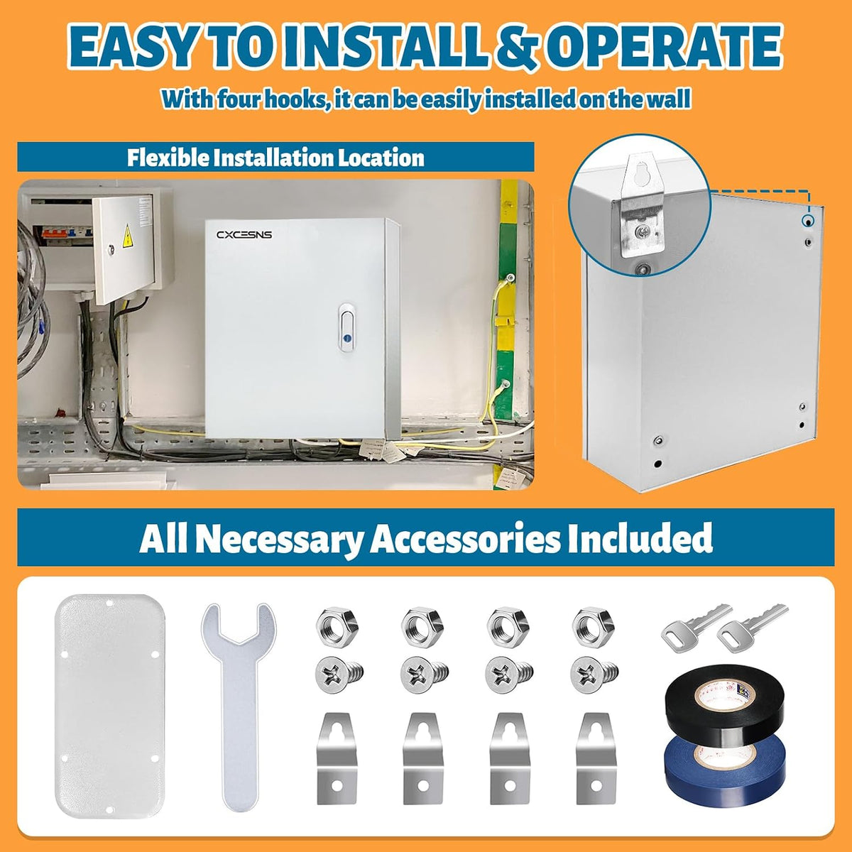 Outdoor Electrical Box 20x16x10 NEMA 4X Waterproof Junction Box