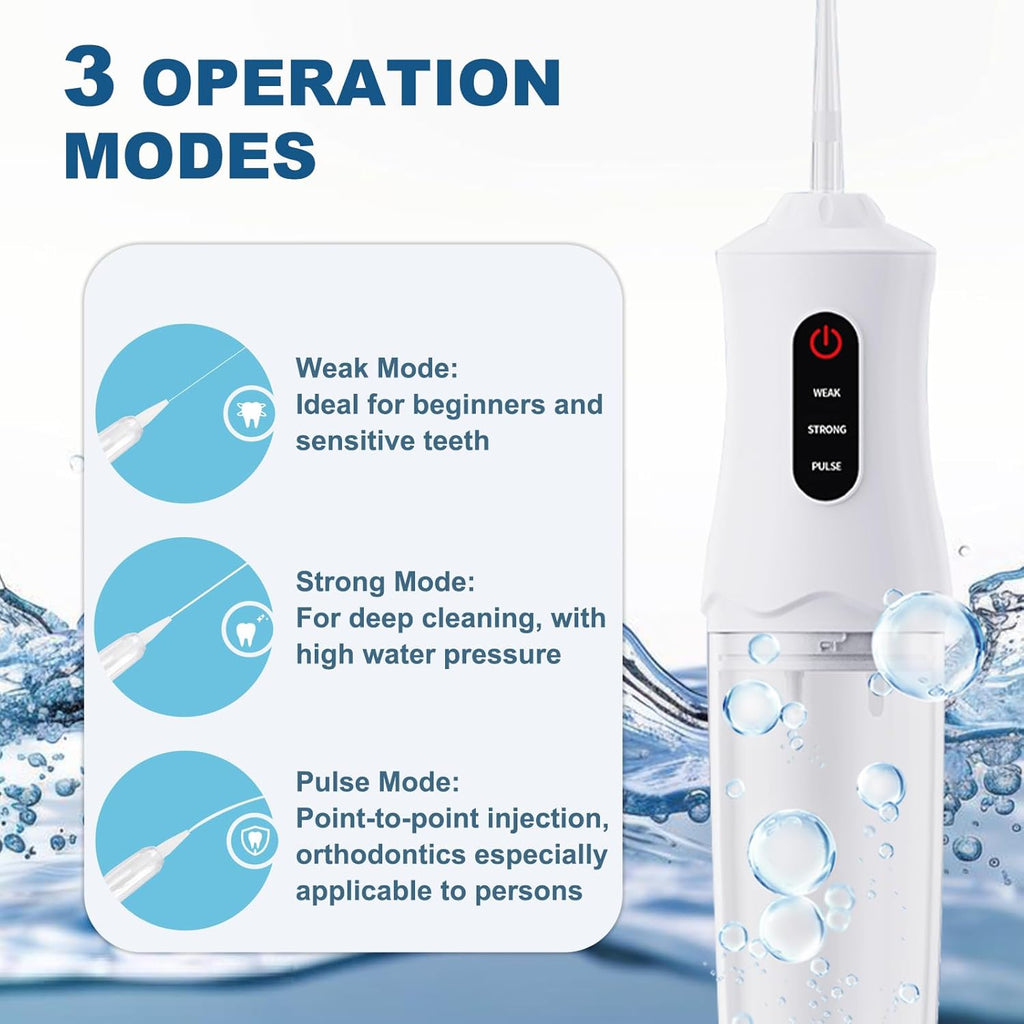 Water Dental Flosser Cordless for Teeth Cleaning and Flossing Portable Electric Water Floss Irrigator Oral Water