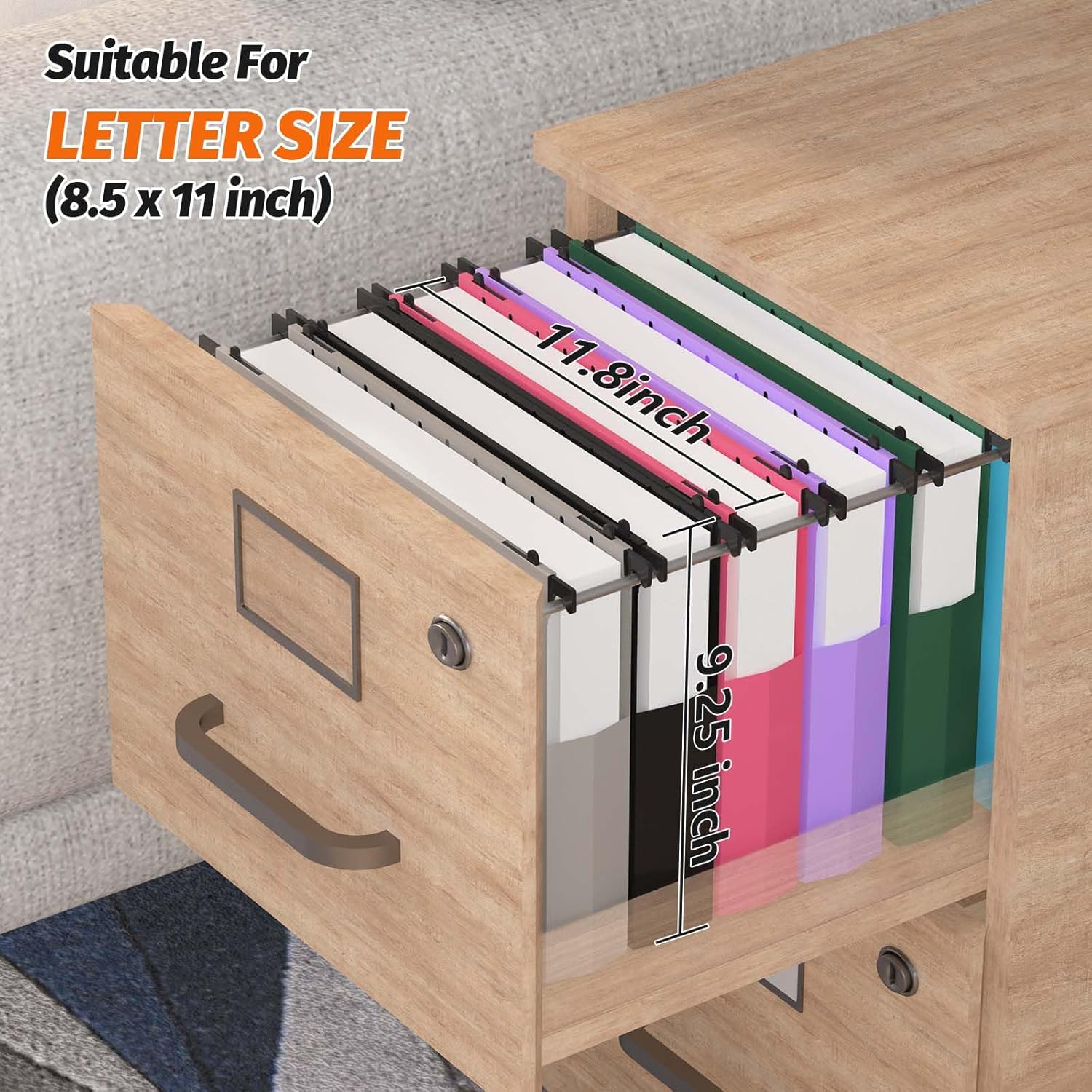 Extra Capacity Plastic Hanging File Folders,12 Pack Reinforced Expanding Hang Folder Letter Size,Accordian