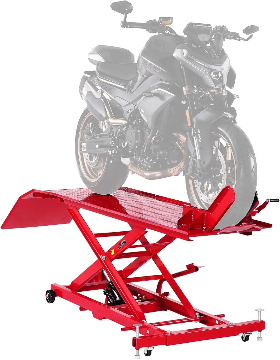 Motorcycle Lift Table, 1000lbs Weight Capacity, 360° Flexible Moving Motorcycle Jack Stand, 8.6-31 in Height Range