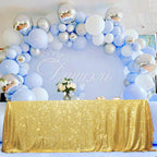 Gold Sequin Tablecloth 90x132 Inch for Wedding
