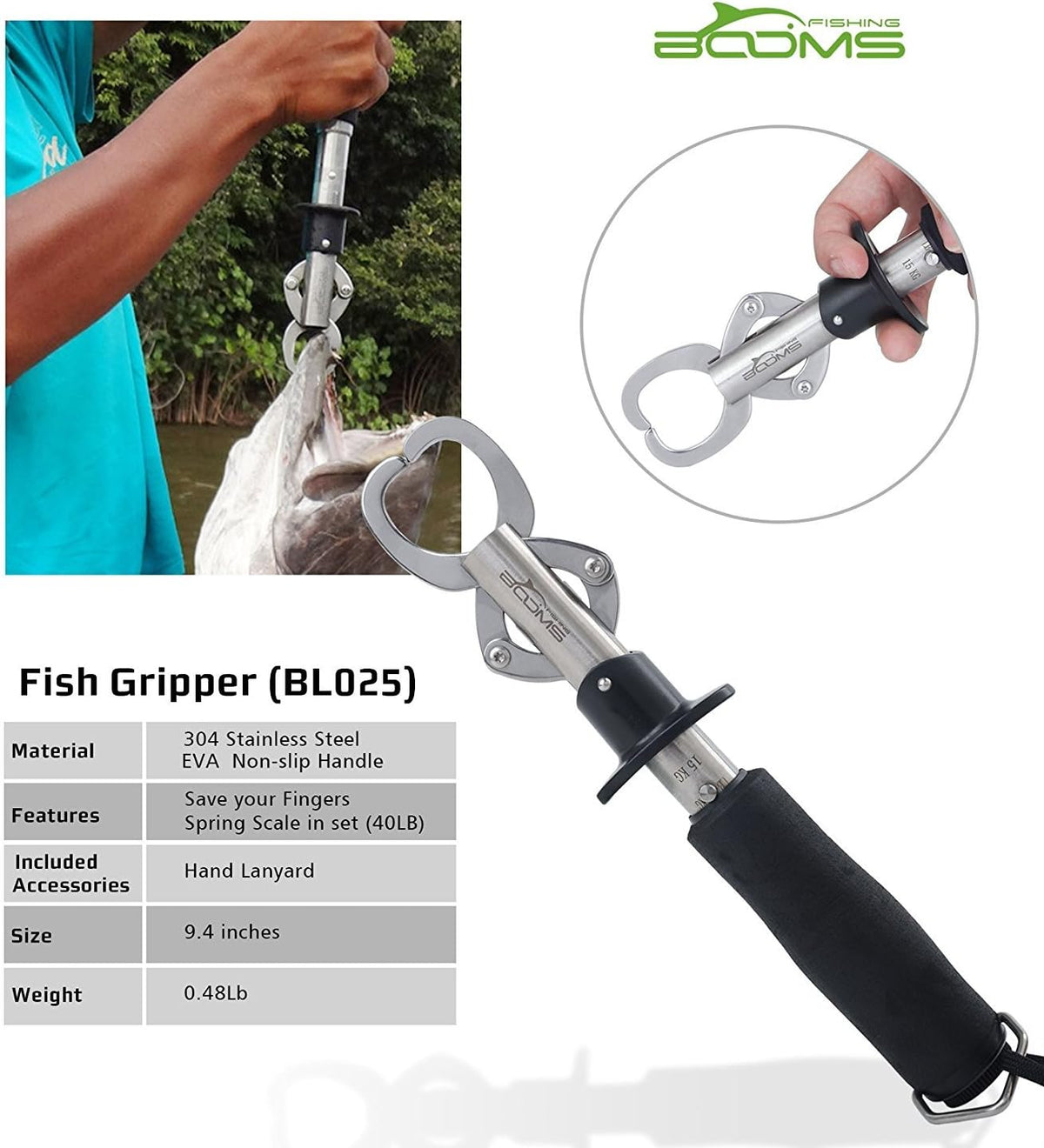 G1 Fish Gripper Grip and Hold Fish with Tight Grip Largest Model Built-in Scale